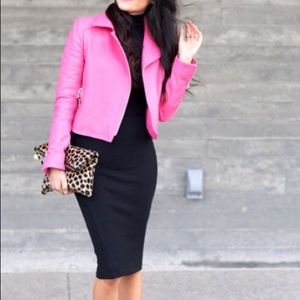 Pink Genuine Leather Jacket